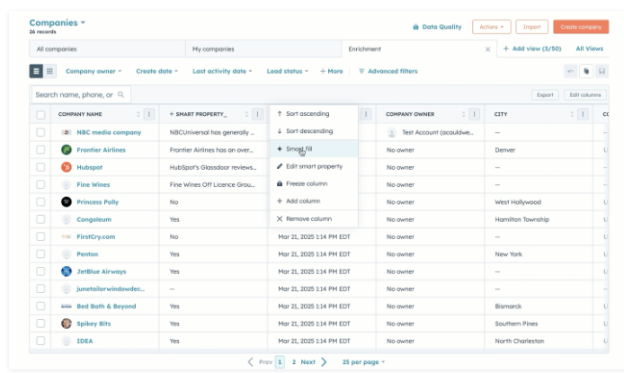 Bulk Actions Smart properties