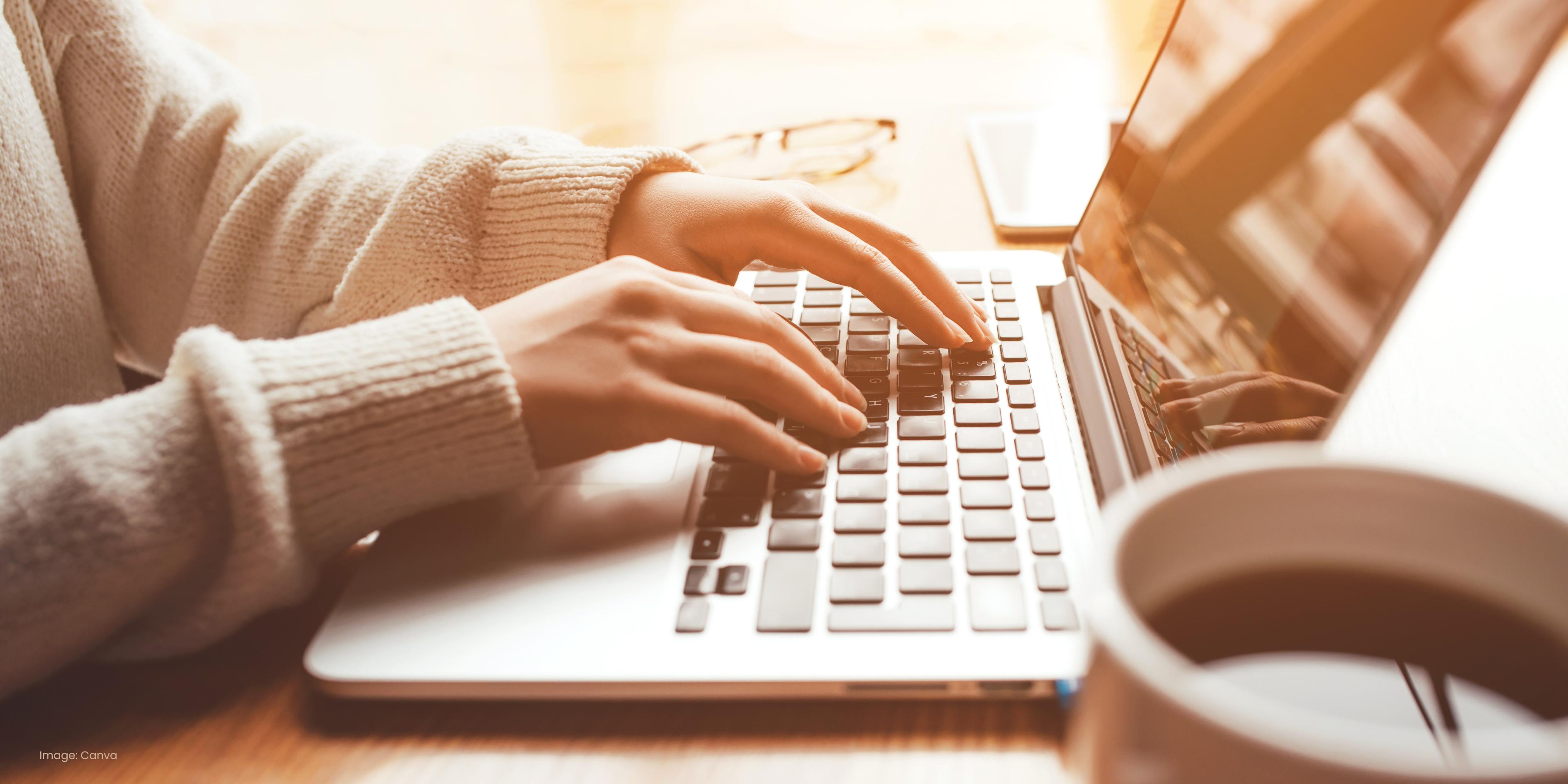 Computer and coffee