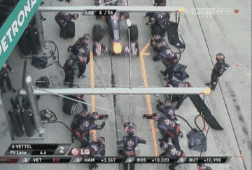 Red Bull team pit stop